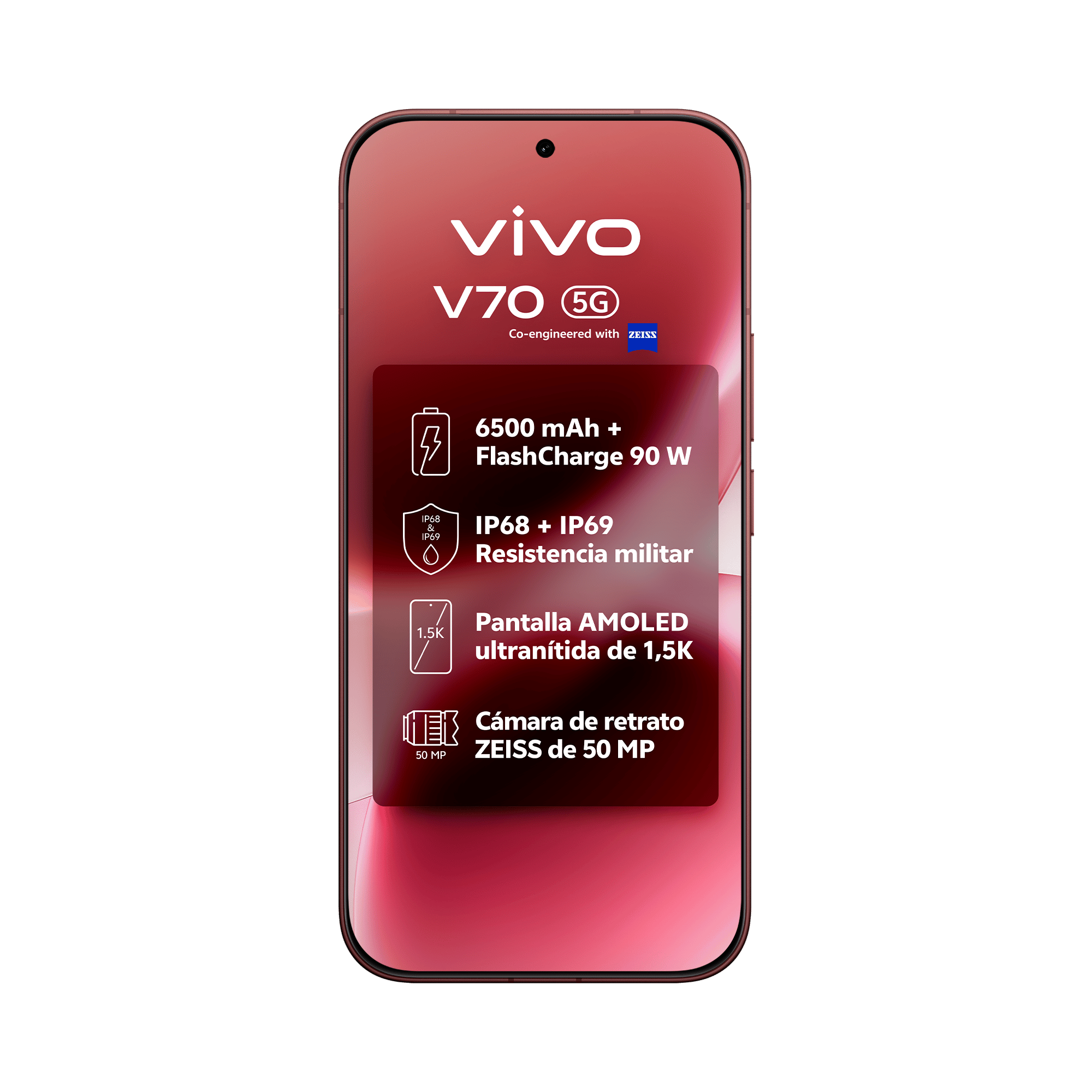 El vivo V70 garantizando 6 años de parches de seguridad y 4 generaciones de SO.