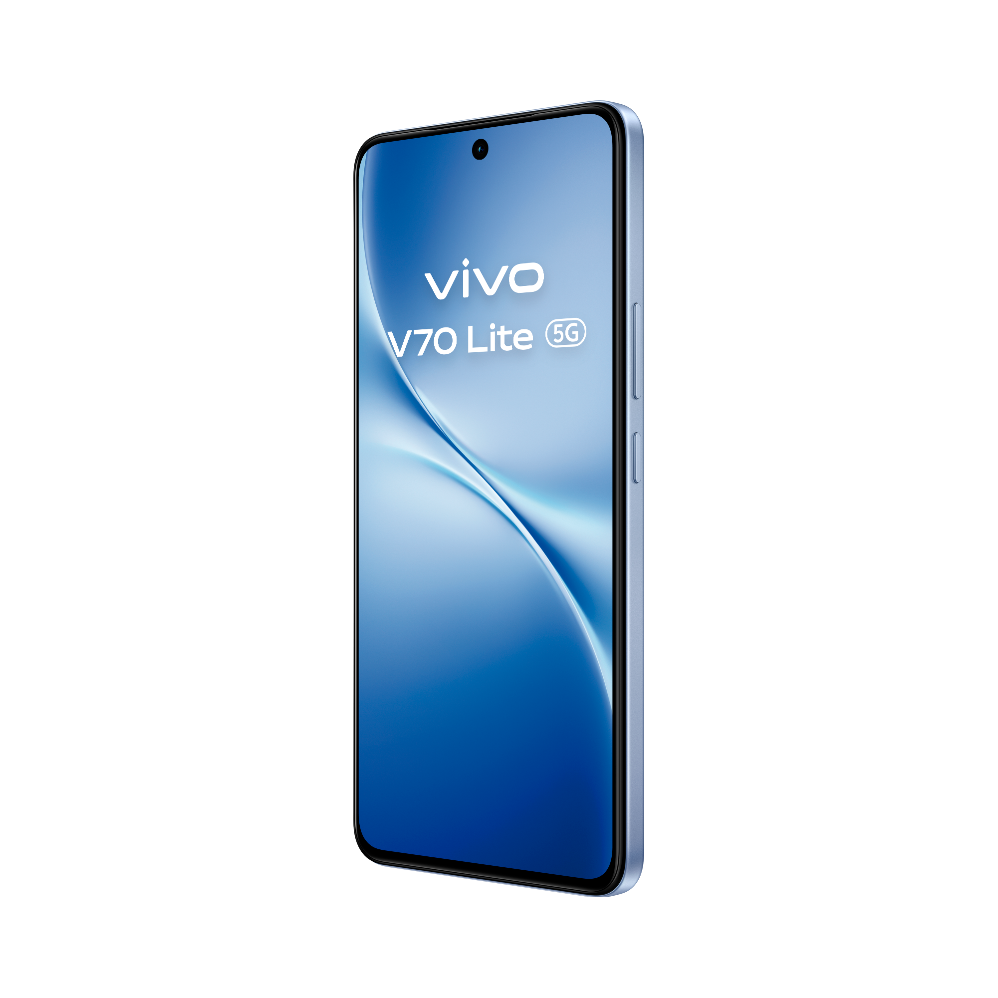 El vivo V70 Lite 5G Titanium Blue cargando rápidamente con la tecnología FlashCharge de 90 W.