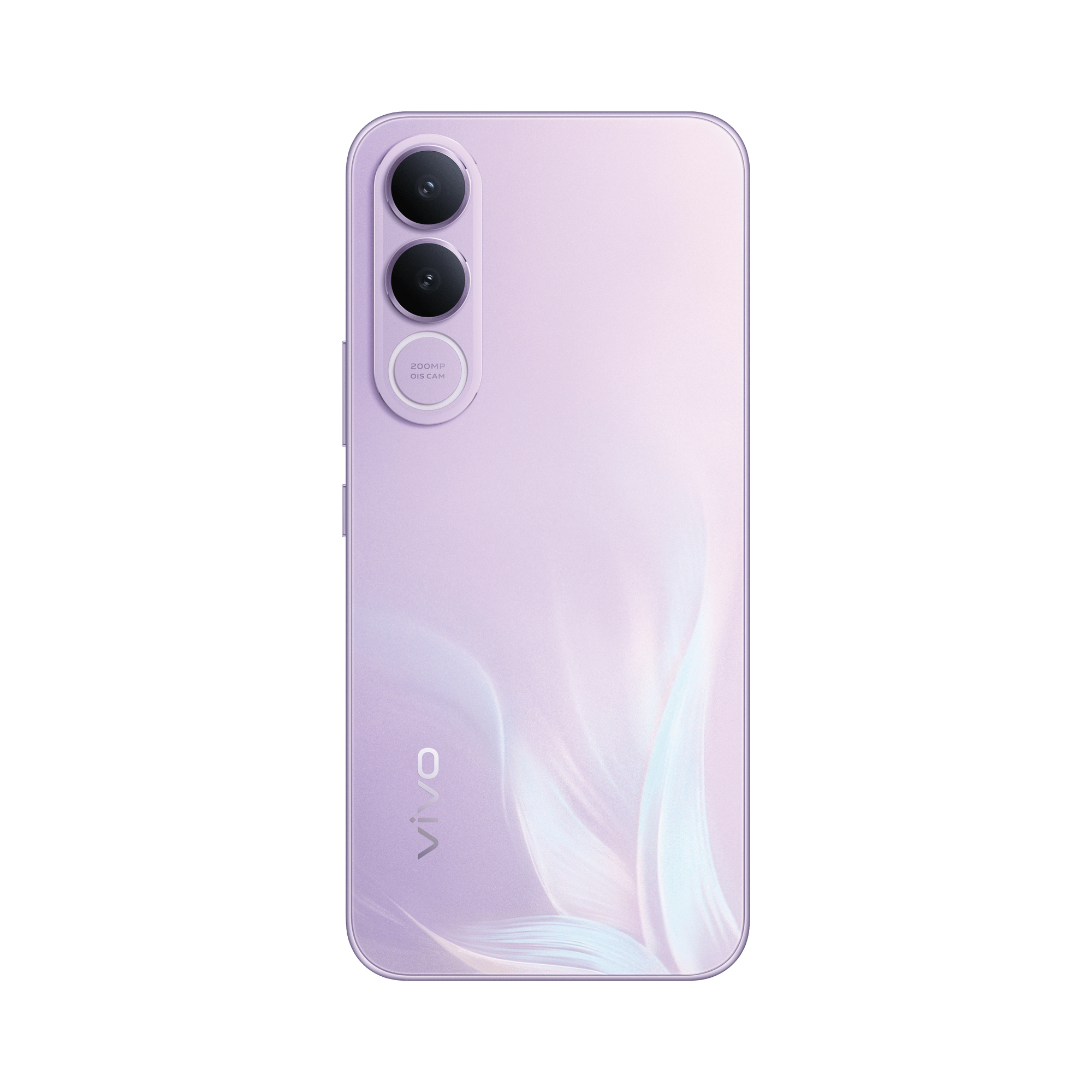 Perfil lateral estilizado y de cómodo agarre del teléfono móvil vivo V70FE Muse Purple.