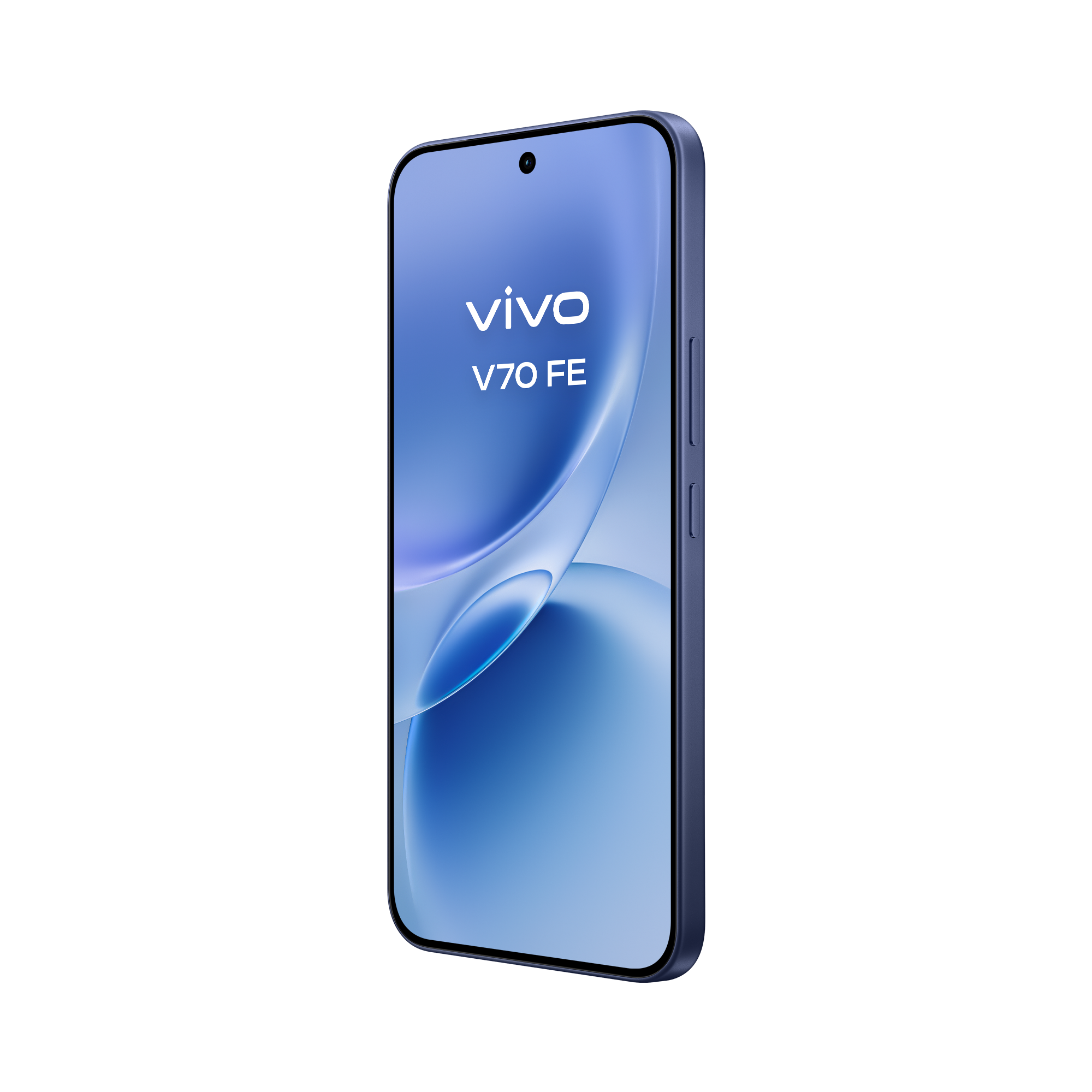 El modelo vivo V70FE Ocean Blue equipado con batería BlueVolt de 5250 mAh de alta densidad.