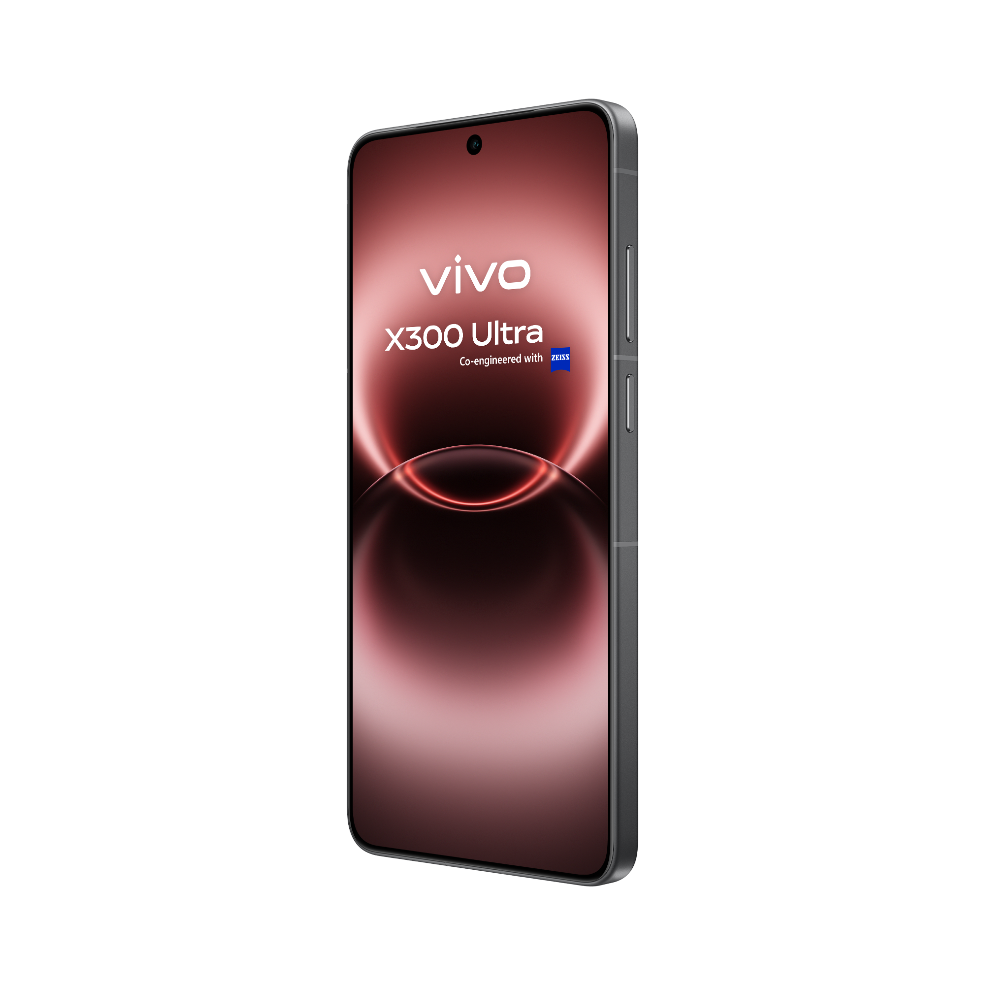 Perspectiva trasera del smartphone vivo X300 Ultra Volcano Black, el cual incorpora una enorme batería de estado semisólido de 6600 mAh.