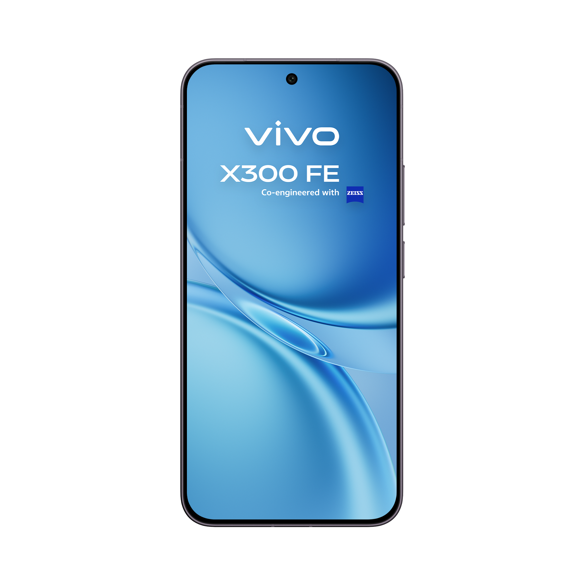 Diseño elegante y moderno del smartphone vivo X300FE Luxe Black en perspectiva de tres cuartos.