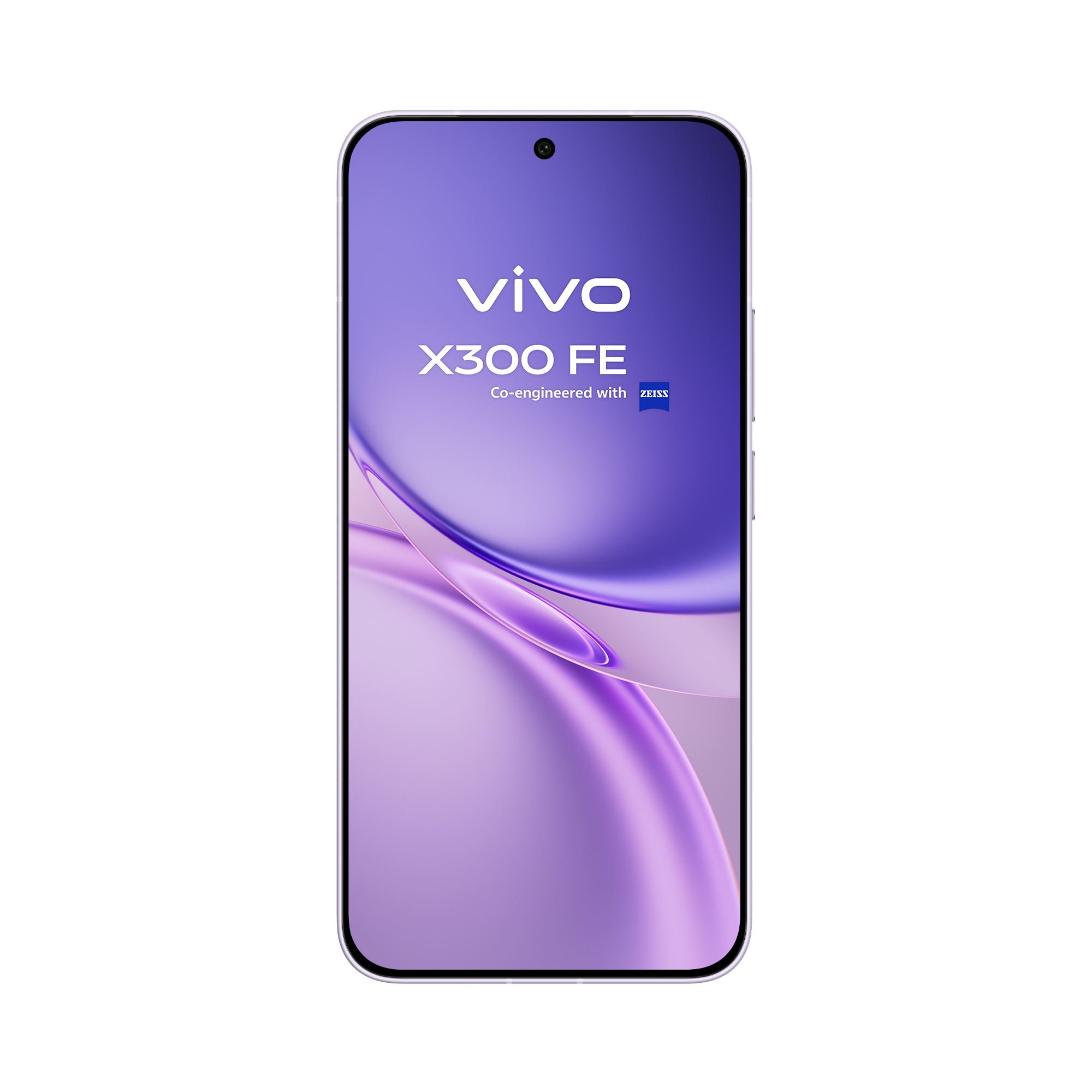 Detalle del sensor de cámara Sony IMX882 del vivo X300FE Mist Purple optimizado para zoom óptico de 3x y modo escenario.