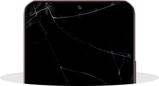 Móvil con pantalla dañada